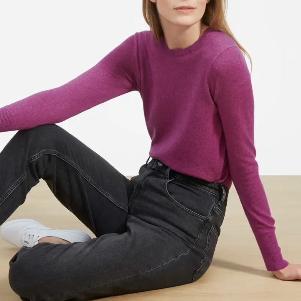 EVERLANE The Cashmere Crew Heather Berry S